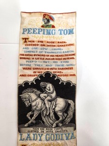 lot 155 image: Antique 1880s era Lady Godiva Silk Stevengraph RibbonBookmark
