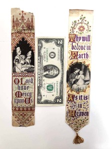 lot 158 image: 2 Antique Signed 1870s-80s Silk Stevengraphs Silks - Lords Prayer etc