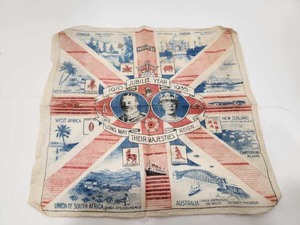 lot 160 image: Group of Old Vintage & Antique British Royalty Silk Items
