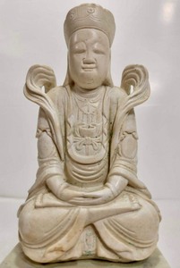 lot 176 image: Nicely Detailed Vintage Stone Buddha Figure