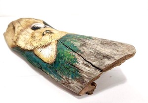 lot 177 image: Excellent Carved Painted Driftwood Artwork w Cougar or Mountain Lion