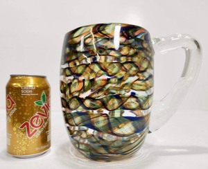 lot 179 image: Awesome LARGE Hand Blown Art Glass Mug