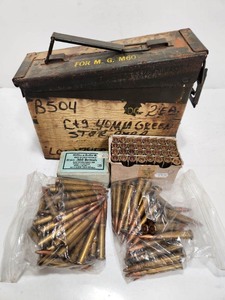 lot 205 image: WW2 era Ammo Canister FULL of .303 Enfield Ammo