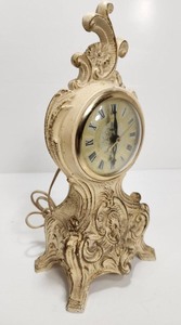 lot 193 image: Vintage 1950s era Rococo Style Metal Mantel Clock