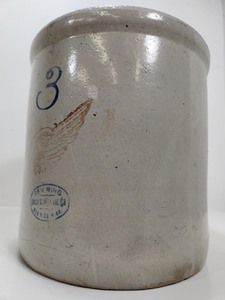 lot 237 image: Antique RED WING 3 Gallon Stoneware Crock