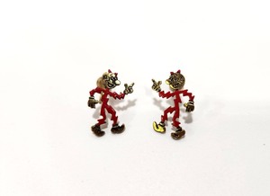 lot 284 image: Pair of Vintage REDDY KILOWATT Enameled Brass Earrings