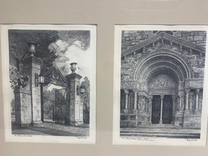 lot 322 image: Framed Vintage Double Print - College of Saint Catherines 