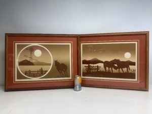 lot 318 image: Very Nice Pair of Framed Signed & Numbered Western Horse Farm Serigraphs by Michael James