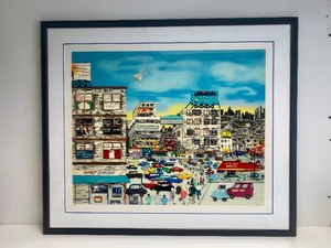 lot 313 image: HUGE Vintage Signed Numbered Print by Linnea Pergola - Urban Race