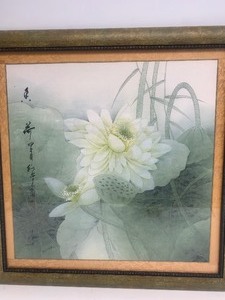 lot 321 image: Framed Japanese Floral Artwork