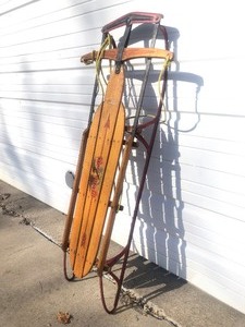 lot 291 image: Nice Old Vintage 1930s era Flexible Flyer Airline Junior No.251 Snow Sled