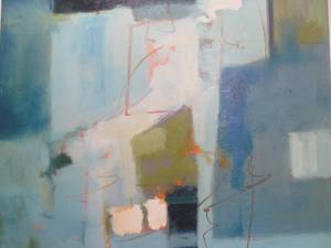 lot 341 image: Original Mid Century Style Abstract Painting On Canvas Signed, Fara 36