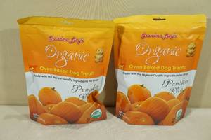 lot 34 image: 2 Packs Grandma Lucys Organic Dog Treats -Pumpkin Recipe