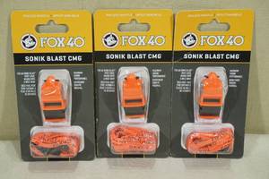 lot 50 image: 3 Fox 40 Pealess Whistles -Sonik Blast CMG