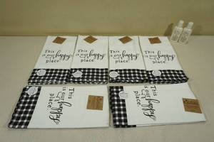 lot 58 image: 6 New Kitchen Towels with 2 Lotions