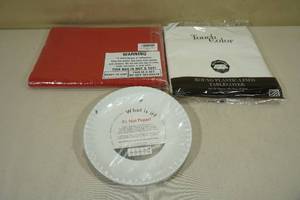 lot 62 image: Its Not Paper Plates with Tablecover and Place Mats