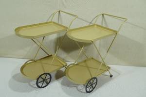 lot 66 image: 2 New Mini Bar Cart Tier Trays -Gold