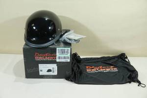 lot 180 image: Daytona DOT Hawk Half Shell Motorcycle Helmet - Medium, Hi-Gloss Black