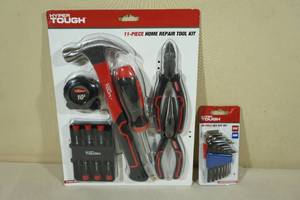 lot 221 image: Hyper Tough Tools -11-Piece Tool Kit, 16-Piece Hex Key Set
