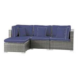 lot 116 image: Carrington 4 Piece Outdoor Sectional Sofa Set -GreyNavy