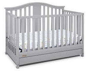 lot 119 image: Graco Solano 4-in-1 Convertible Crib -Pebble Grey