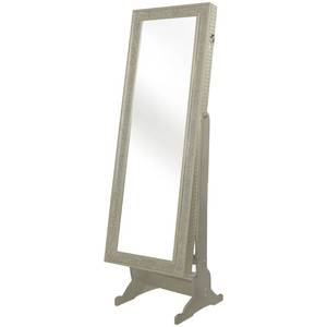 lot 120 image: Chic Home Design Glitzy Crystal-Bordered Cheval Mirror Jewelry Storage Armoire