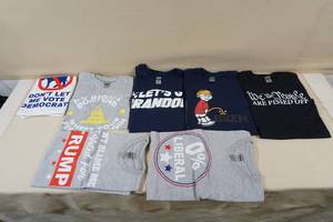 lot 90 image: 7 Novelty Political T-Shirts - Pro-TrumpAnti-Biden