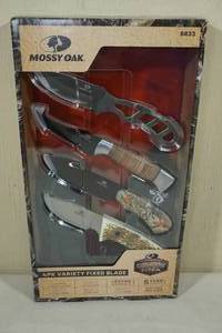 lot 6 image: Mossy Oak 4PK Variety Fixed Blade Knife Set