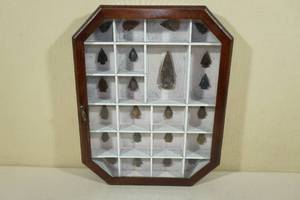 lot 95 image: New Mexico Spear and Arrow Heads in Display Case
