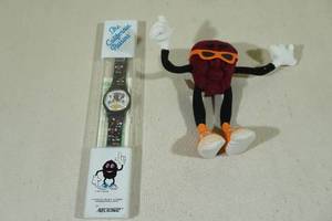 lot 133 image: Vintage California Raisins Wrist Watch in Original Box with Plush Doll