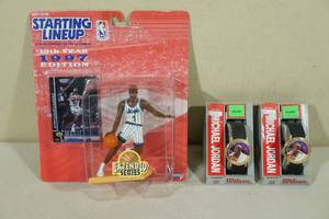lot 134 image: 2 Vintage Wilson Michael Jordan Watches with Penny Hardaway Starting Lineup Figure