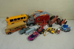 lot 160 image: Assorted Toy Vehicles - Hot Wheels, Construction, Farm