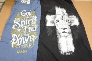 lot 365 image: 2 Religious Themed T-Shirts - Size XL