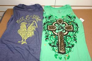 lot 369 image: 2 Religious Themed T-Shirts - Size Small