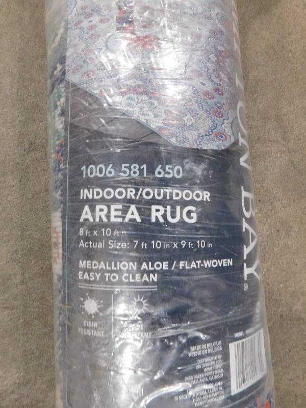 Hampton Bay AloePink 8 ft. x 10 ft. Medallion IndoorOutdoor Area Rug