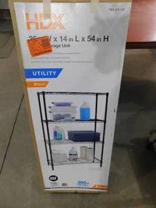 HDX  4-Tier Steel Wire Shelving Unit in Black (36 in. W x 54 in. H x 14 in. D)