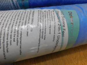 (2) Dekorman  Laminate Flooring Blue Foam Underlayment 3.6 ft W x 27.9 ft L x 2 mm T (100 sq.ftroll)