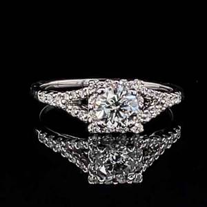 1.00 Carat High Quality Diamond Split Shank Cathedral Engagement Ring in 14k White Gold - VS ClarityG Color $4000 Retail VIDEO