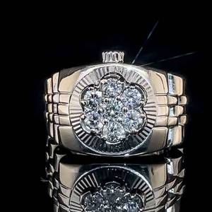 Very Unique .90 Carat Mens Diamond Rolex Style Jubilee Flexible Watchband Estate Ring in 14k White Gold $4750 Retail VIDEO