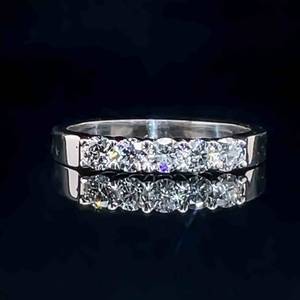 NEW High Grade 0.60ct Diamond Five-Stone Anniversary Style Ring in 14k White Gold $3150 Retail VIDEO