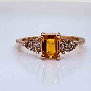 Natural Orange Sapphire & Natural PINK Toned Diamond Ring in 14k Rose Gold $3300 Retail VIDEO