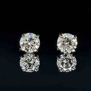 Never-Worn Diamond Studs 1.05 Carats VS-J - Ecco Friendly Lab-Grown in 14k White Gold w Screw Backs. Retail $2950 VIDEO