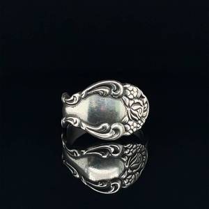Artistic Repurposed Antique Estate Sterling Silver Spoon Ring