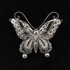 Enchanting and Whimsical Filigree Butterfly BroochPin