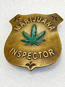 Brass Marijuana Inspector Badge