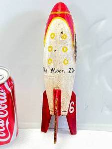 Cast Iron Rocket Bank 9 Inches Tall