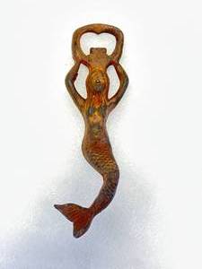 Cast Iron Mermaid Bottle Opener 7 Inches