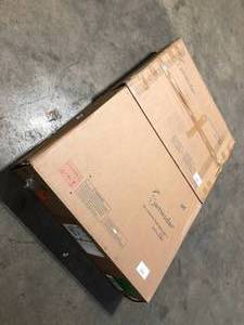 lot 19 image: Kurv Cafe 24 in. Round White Counter Height Table with Metal Frame (Seats 2) LOT OF 2, Review all pictures