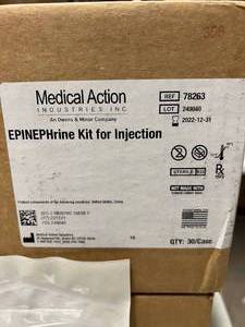 2 Cases&nbspMedical Action Industries 78263 Epinephrine Kits For Injection 30 Per Case