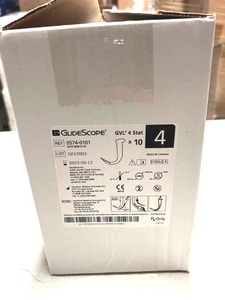 MSRP $3200  4 Cases Verathon 0574-0101 GlideScope GVL 4 Stat Video Single-use Laryngoscopes 40Case Expiration 623